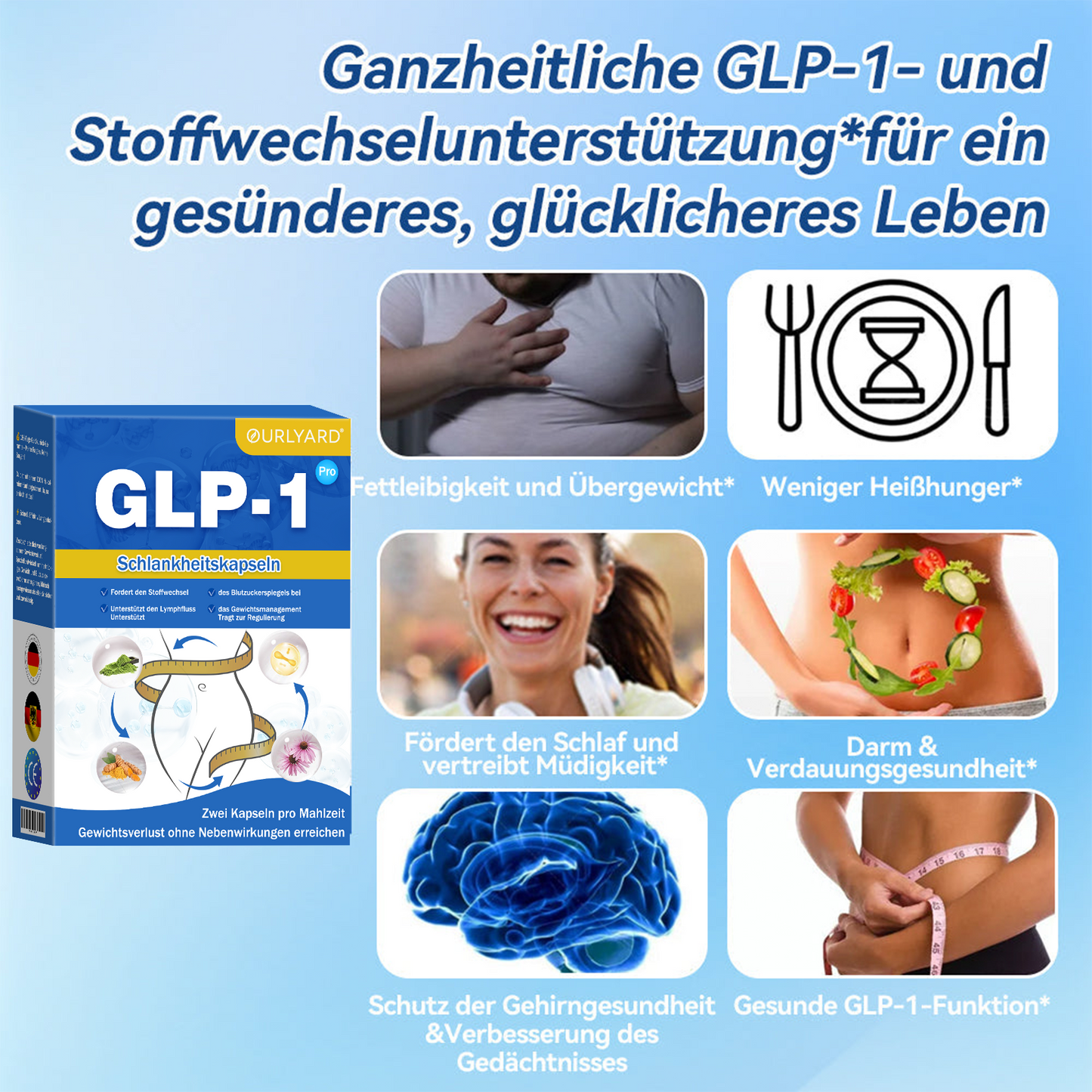 🔥🔥Ourlyard® GLP-1 Pro Schlankheitskapseln - 7 Tage sichtbare Wirkung, keine Nebenwirkungen, geeignet für alle Altersgruppen 🌹