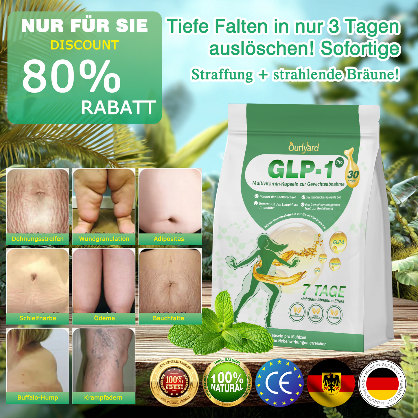 🍃Ourlyard® GLP-1 Pro Schlankheits-Kapseln 7 Tage sichtbare Wirkung, keine Nebenwirkungen, geeignet für alle Altersgruppen 🌹🌹