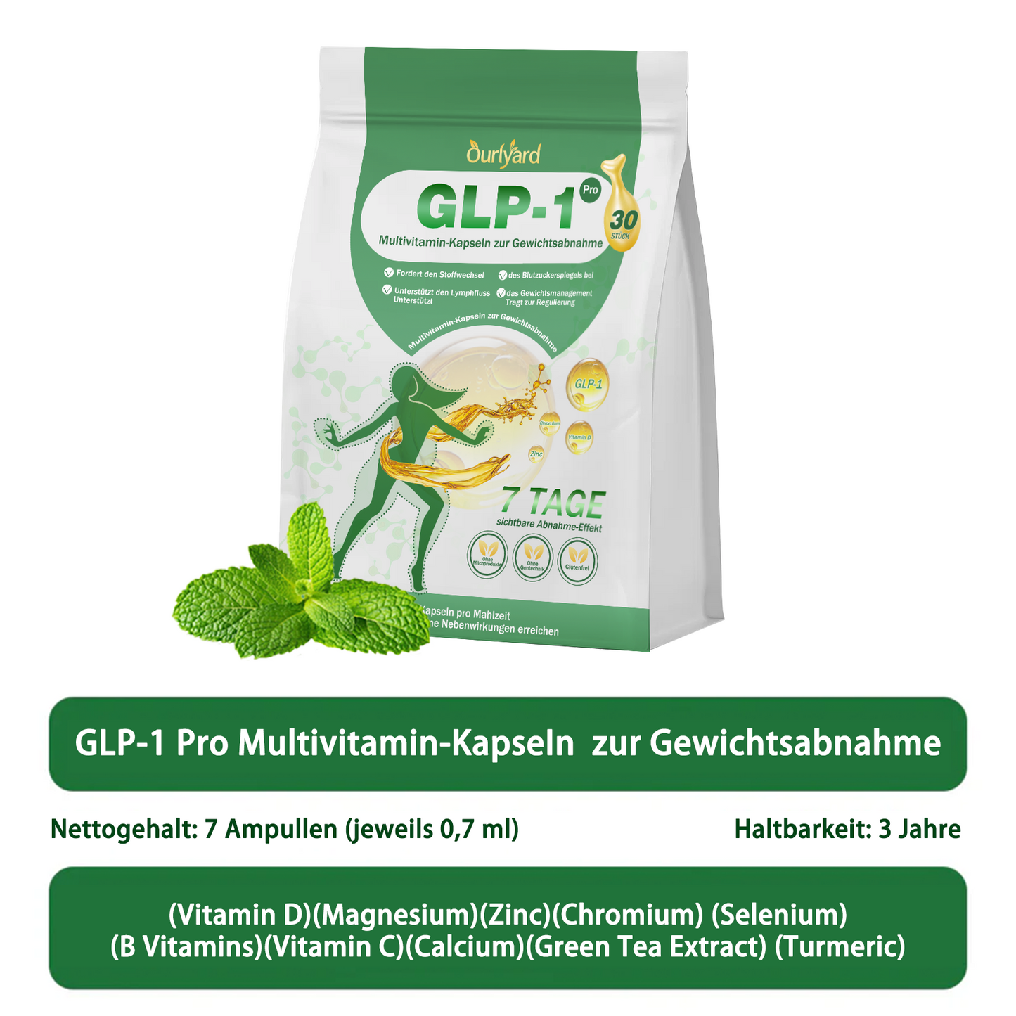 🍃Ourlyard® GLP-1 Pro Schlankheits-Kapseln 7 Tage sichtbare Wirkung, keine Nebenwirkungen, geeignet für alle Altersgruppen 🌹🌹