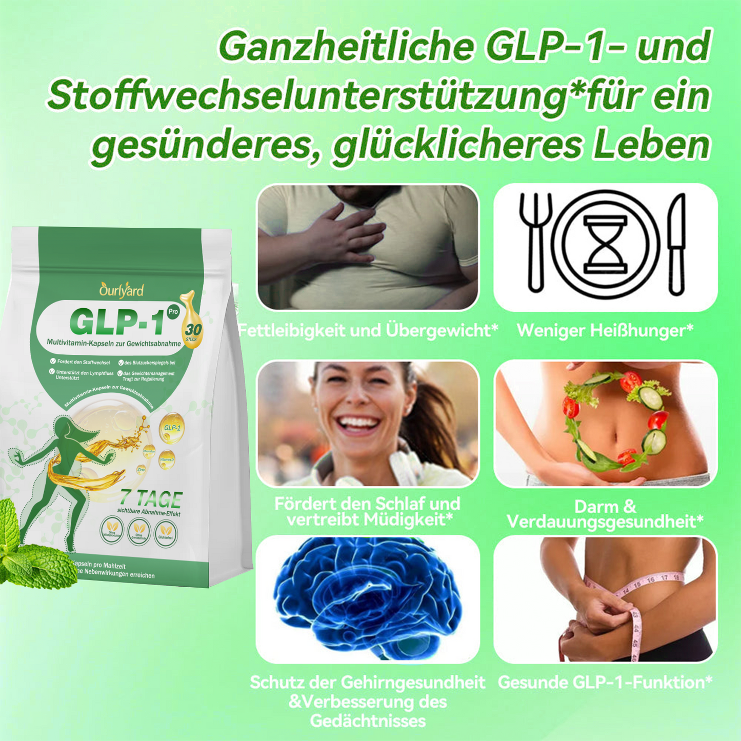 🍃Ourlyard® GLP-1 Pro Schlankheits-Kapseln 7 Tage sichtbare Wirkung, keine Nebenwirkungen, geeignet für alle Altersgruppen 🌹🌹