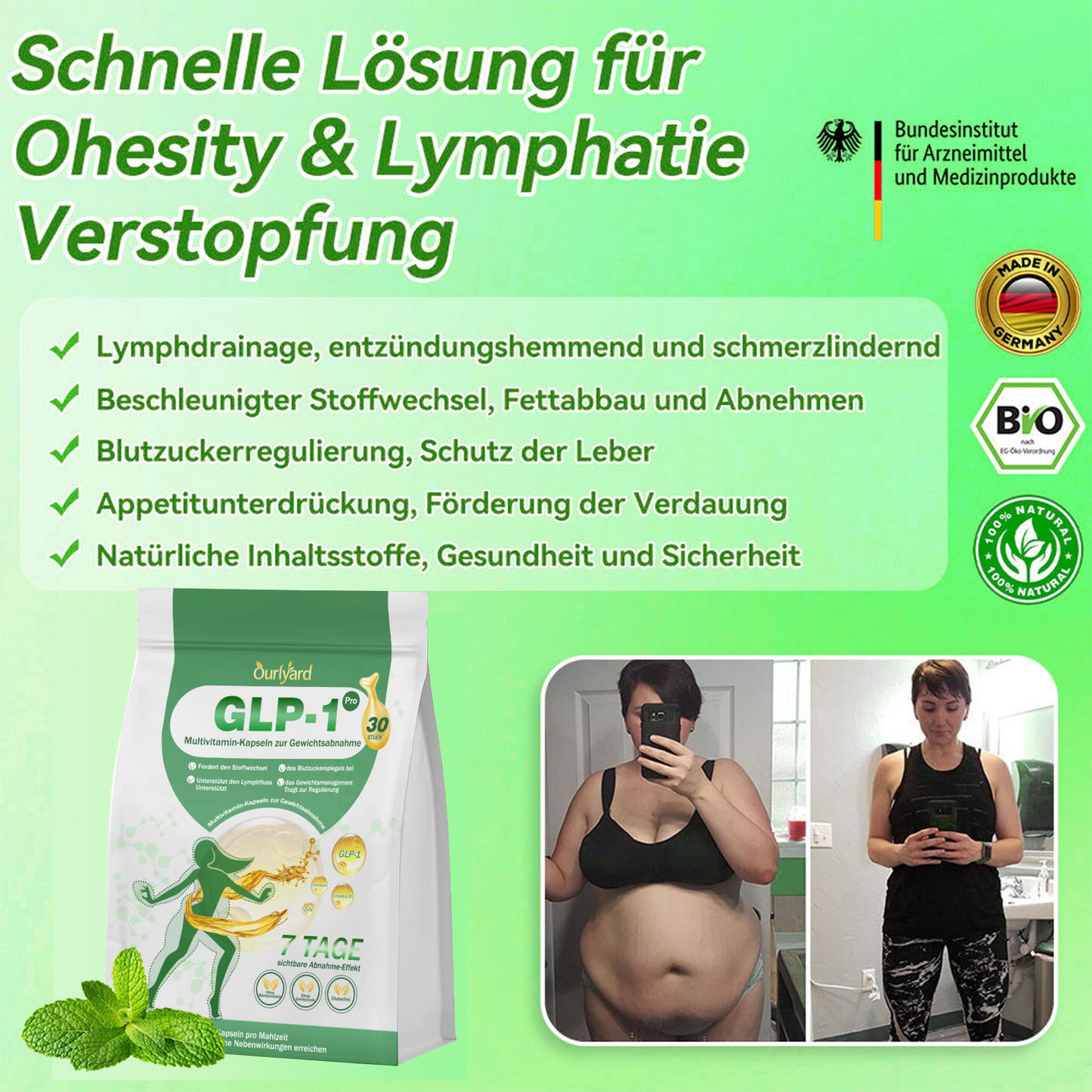 🍃Ourlyard® GLP-1 Pro Schlankheits-Kapseln 7 Tage sichtbare Wirkung, keine Nebenwirkungen, geeignet für alle Altersgruppen 🌹🌹