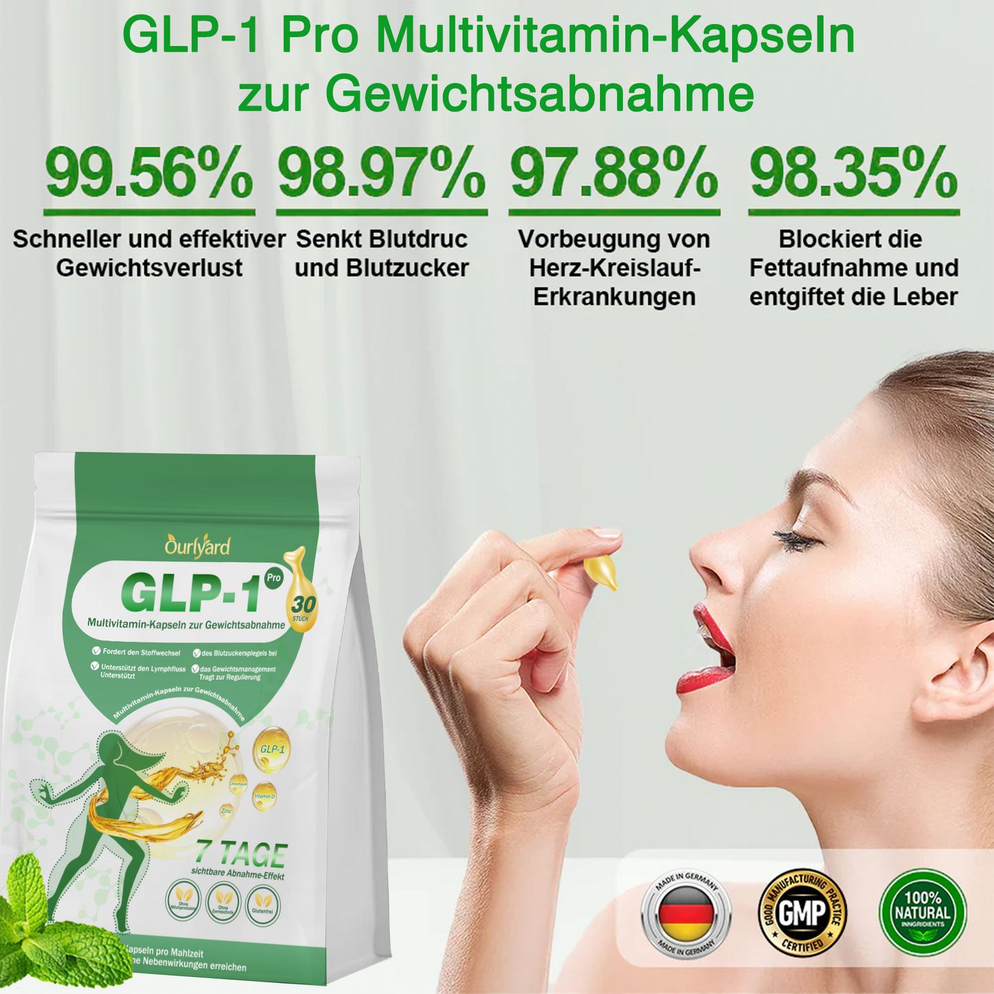 🍃Ourlyard® GLP-1 Pro Schlankheits-Kapseln 7 Tage sichtbare Wirkung, keine Nebenwirkungen, geeignet für alle Altersgruppen 🌹🌹