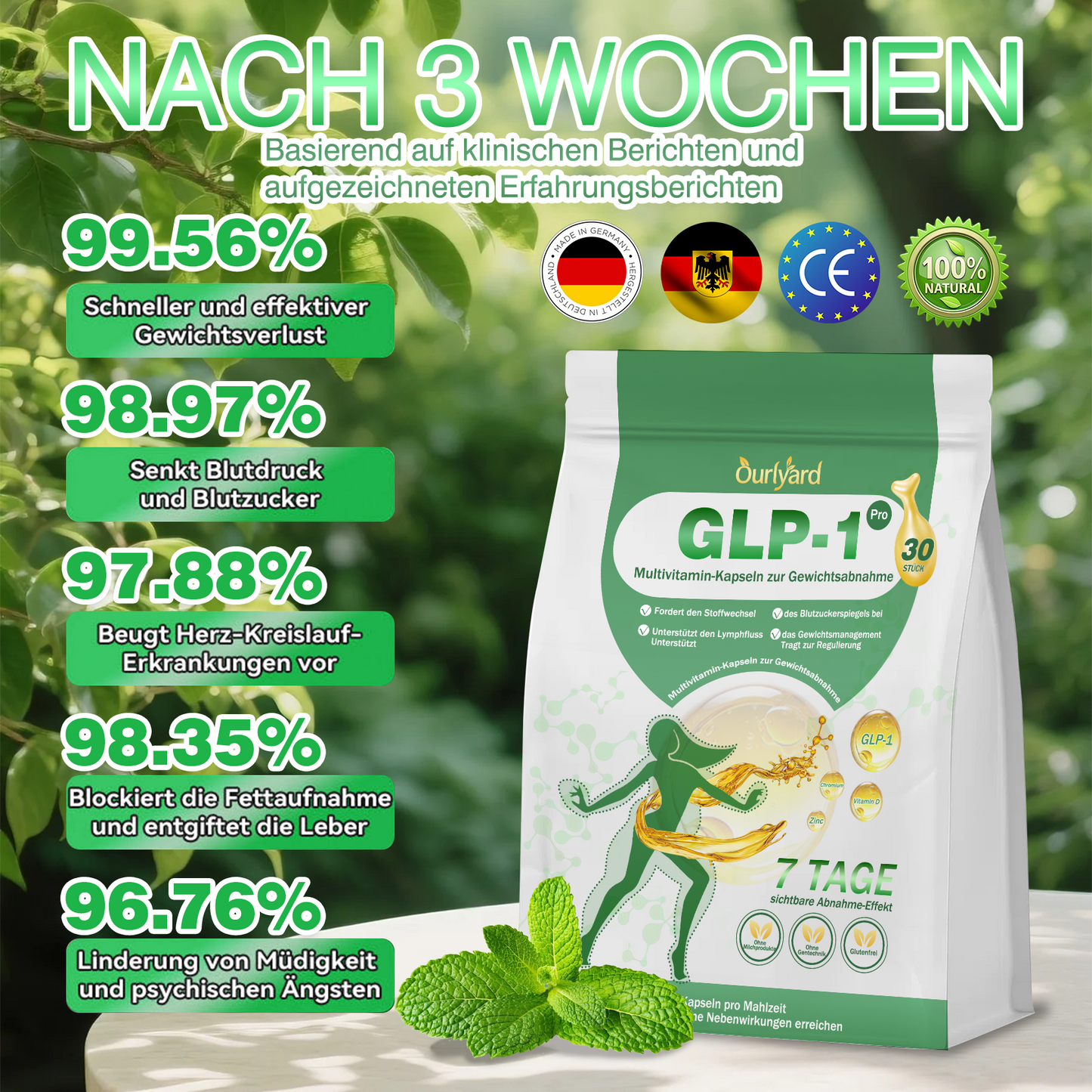 🍃Ourlyard® GLP-1 Pro Schlankheits-Kapseln 7 Tage sichtbare Wirkung, keine Nebenwirkungen, geeignet für alle Altersgruppen 🌹🌹
