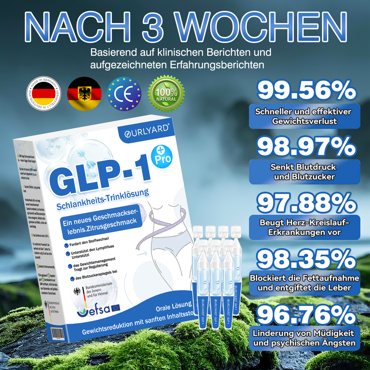 🎁🎁Ourlyard® GLP-1 Pro Schlankheits-Trinklösung 7 Tage sichtbare Wirkung, keine Nebenwirkungen, geeignet für alle Altersgruppen 🌹🌹