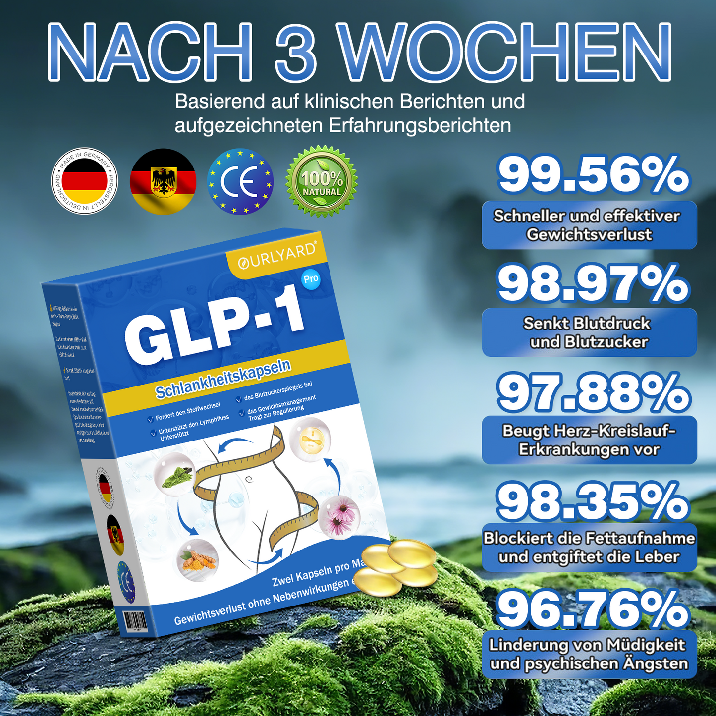 🔥🔥Ourlyard® GLP-1 Pro Schlankheitskapseln - 7 Tage sichtbare Wirkung, keine Nebenwirkungen, geeignet für alle Altersgruppen 🌹
