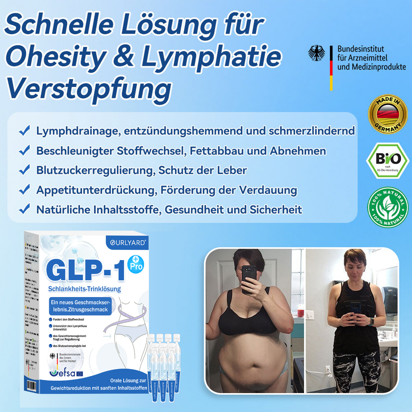 🎁🎁Ourlyard® GLP-1 Pro Schlankheits-Trinklösung 7 Tage sichtbare Wirkung, keine Nebenwirkungen, geeignet für alle Altersgruppen 🌹🌹